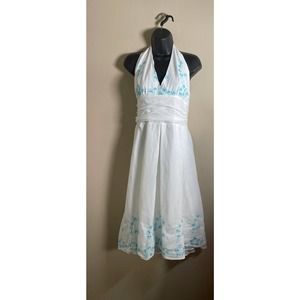 Halter Top Embroidered Dress
